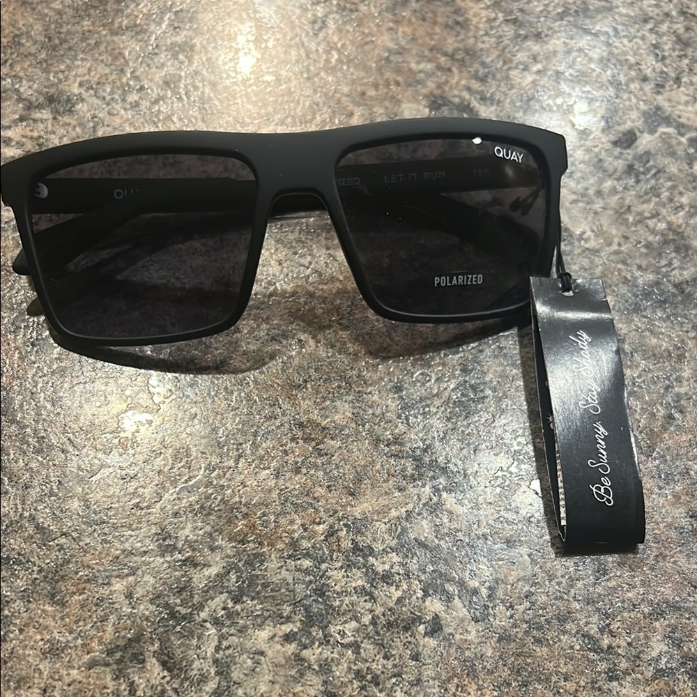 Quay Black Polarized Sunglasses